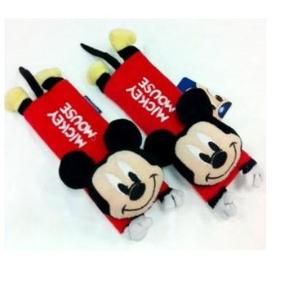 Mickey Mouse Black Red Car Safety Seat Belt Pad Cover x 1 Pair