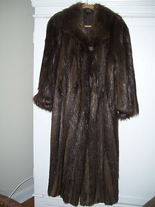 Natural Canadian Beaver Fur Coat Wolfie Long Hair 63 Sweep Mint Mens 