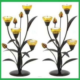 15 Tall Candelabra Golden Yellow Tree Candle Holder Table Decor 