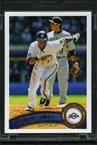   is for Topps Vault First Edition card Carlos Gomez 1/1 Serial #10544