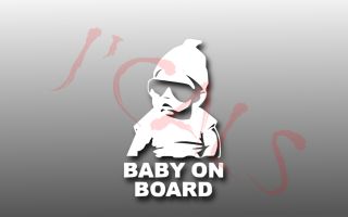 BABY CARLOS BABY ON BOARD HANGOVER 5x 8   PICK COLOR  VINYL CAR 