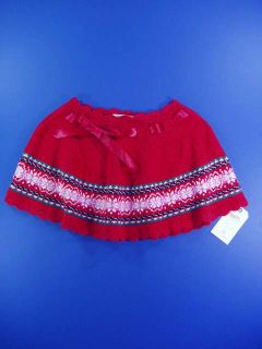 Girls OshKosh Red Fair Isle Sweater Poncho Cape 4T NWT