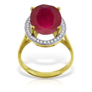 3438 MSRP 7.93 Carat RING NATURAL Diamond RUBY 14K Solid Yellow Gold