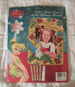 Disney Tinkerbell Fairy Color Your Own 3 D Picture Frame Holds a 5x7 