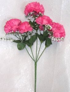 60 Carnations Hot Pink Fuchsia Silk Flowers Wedding