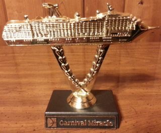 Carnival Cruise Lines Ship on a Stick Trophy/Award/Prize   Miracle 
