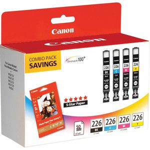 Canon CLI 226 Ink Cartridge Combo Pack Black Cyan Magenta and Yellow 