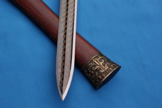 The scabbard, copper fitting. Medium carbon steel jian tip, the 