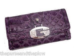 New Guess Purple Carnie SLG Slim Clutch Wallet