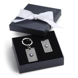 BMW Mens Key Chain Cash Money Clip Gift Set in Box