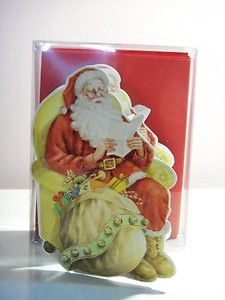 Carol Wilson Christmas Cards Santa Reading Mail