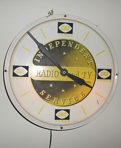 Vintage CBS Tubes lighted tv and radio service advertising clock
