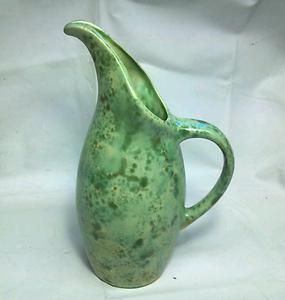 ROYAL HAEGER RG 42 mottled speckled green pitcher vase collectible 