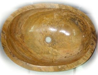 Oval Stone Rock Vessel Vanity Bathroom Sink from Mexico