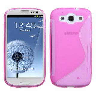 Hot Pink(S Shape) Candy Skin Cover For SAMSUNG Galaxy S 3/III/GS3