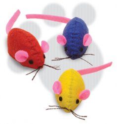 SmartCat Rainbow Ralph Red Blue Yellow Mice Cat Toy