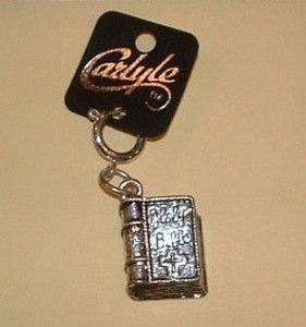 Carlyle Pull Charm Silver Tone Holy Bible