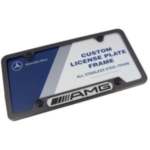 Mercedes Benz AMG Logo Carbon Fiber License Plate Frame