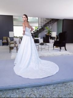 Casablanca Wedding Dress Bridal Gowns Sz 16 7167 Wht Satin w Champagne 