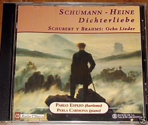 Pablo Espejo Perla Carmona Schubert Heine Brahms CD
