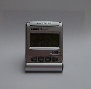 Cason Auto Flip Open Pocket Alarm Clock Thermometer Calendar C303 