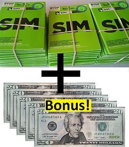   Mobile SIM card activation kits (50 qty.)+$100 bonus upon activation