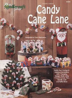 Plastic Canvas Candy Cane Train Basket Garland Coasters Doorstop Tree 