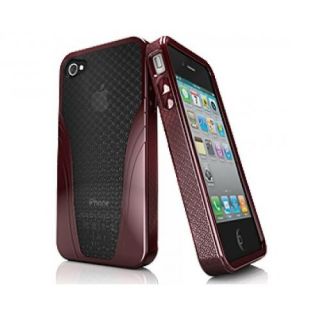 iSkin UNSLVU4 RD Solo Vu Protector Case Cover for iPhone 4S / 4 Onyx 