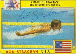 Autographed Rod Strachan USA Olympic Swim Team Card