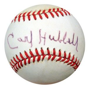 Carl Hubbell Autographed Signed NL Baseball PSA DNA Q36837