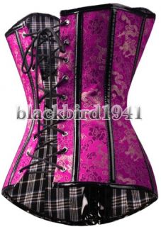 2715 Sexy Rose Floral Brocade Buckles Party Corset Bustier Lingerie G 