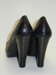 Calvin Klein Carley Womens Sz 9 M Black Leather Platform Heels Pumps 
