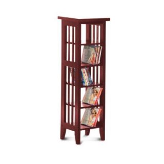   Mission Style Contemporary CD DVD Rack Book Shelf Cherry Finish