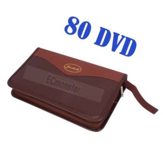 new brown 80 disc cd dvd wallet dj holder storage bag album