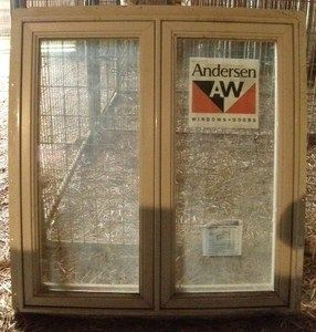 NEW Anderson Crank Out Casement Double Window, Wood Vinyl 34 X36 