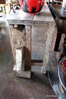   Console Table Lime Wash Made Antique Ceiling Beams Reclaim Wood