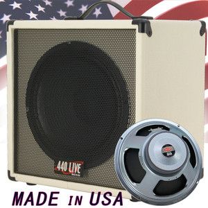   Cab w 8 Ohms Celestion G12P Seventy 80 Ivory White Tolex