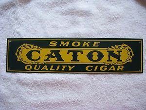 Near Mint Condition 1920s Era Caton Cigar Advertising Tin Sign