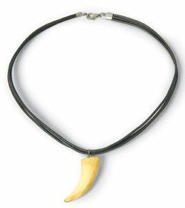 Cavewoman Caveman Tooth Necklace Costume Jewelry New