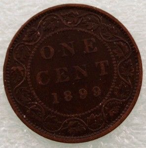 1899 Canada Canadian Penny 1 One Cent Large Cent Coin