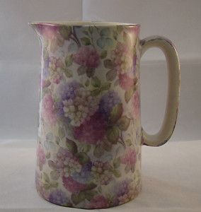 Floral Patterned Ceramic Pitcher Staffordshire Burselm