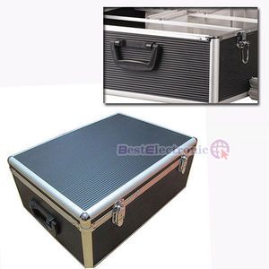 500 Capacity Aluminum CD DVD Storage Case with Sleeves