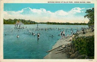 Cedar Rapids Iowa 1928 Bathing Beach Ellis Park Diving Platform 