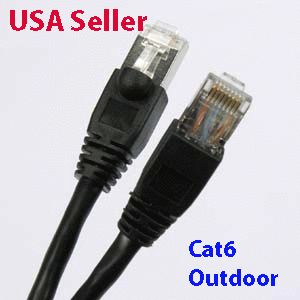 200 FT OUTDOOR ETHERNET DIRECT BURIAL CABLE CAT6 UV BLK