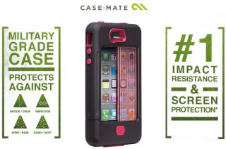 Case Mate Tank Case Apple iPhone 4 4S Black Pink Military Grade 