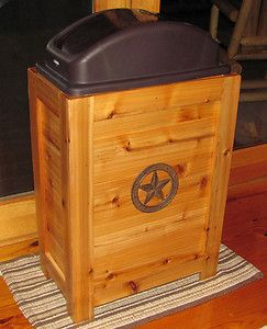   Kitchen Trash Bin Garbage Can 30 Gal Cabin Western Decor Cedar