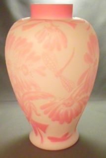 fenton remebrance and hope cameo vase in rosalene glass the cameo 