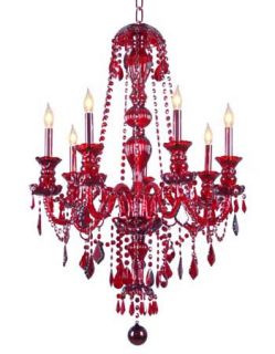 New Royal Collection Chandeliers All Ruby Red Crystals 7 Lights Light 