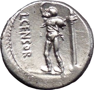 Roman Republic Censorinus 82BC RARE Silver Ancient Coin Apollo Satyr 