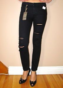 Paige Skyline Ankle Peg Skinny Black Destruction Jeans